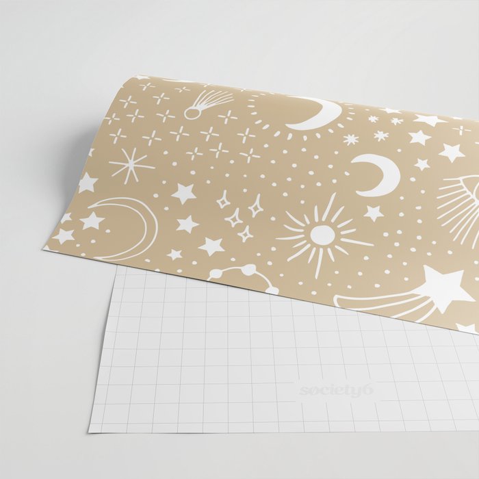 Magic Universe shooting stars and wishful eye moon sparkle and  constellation blue Wrapping Paper by Little Smilemakers Studio